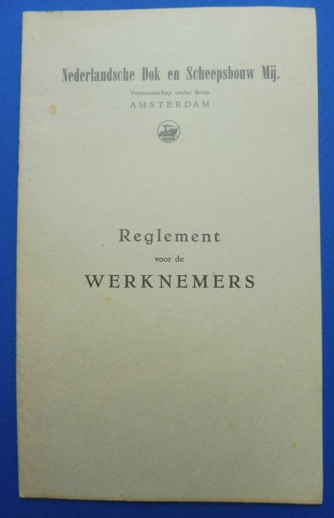 Origineel NDSM Reglement voor de Werknemers (1948), Verzamelen, Verzenden, Gebruikt, Motorboot, Boek of Tijdschrift