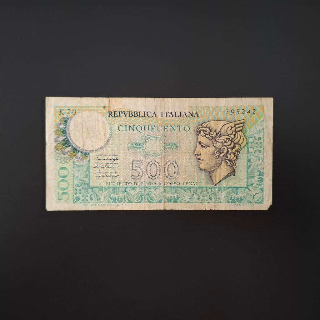 500 lira Italië #030, Postzegels en Munten, Bankbiljetten | Europa | Niet-Eurobiljetten, Verzenden, Italië, Los biljet
