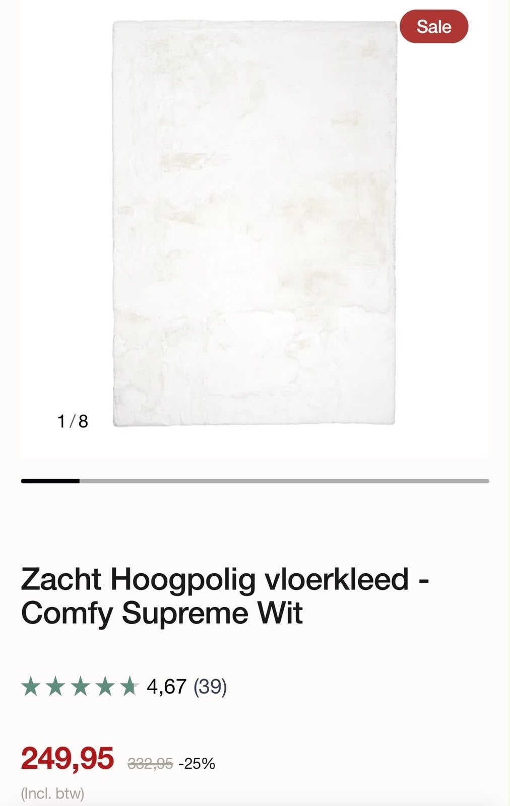 Nieuw FRAAI Home & Living Comfy Supreme White vloerkleed