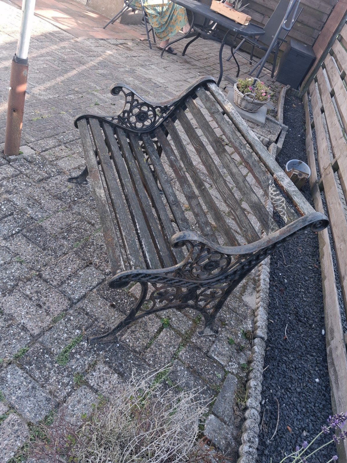 Vintage gietijzeren tuinbank, Ophalen
