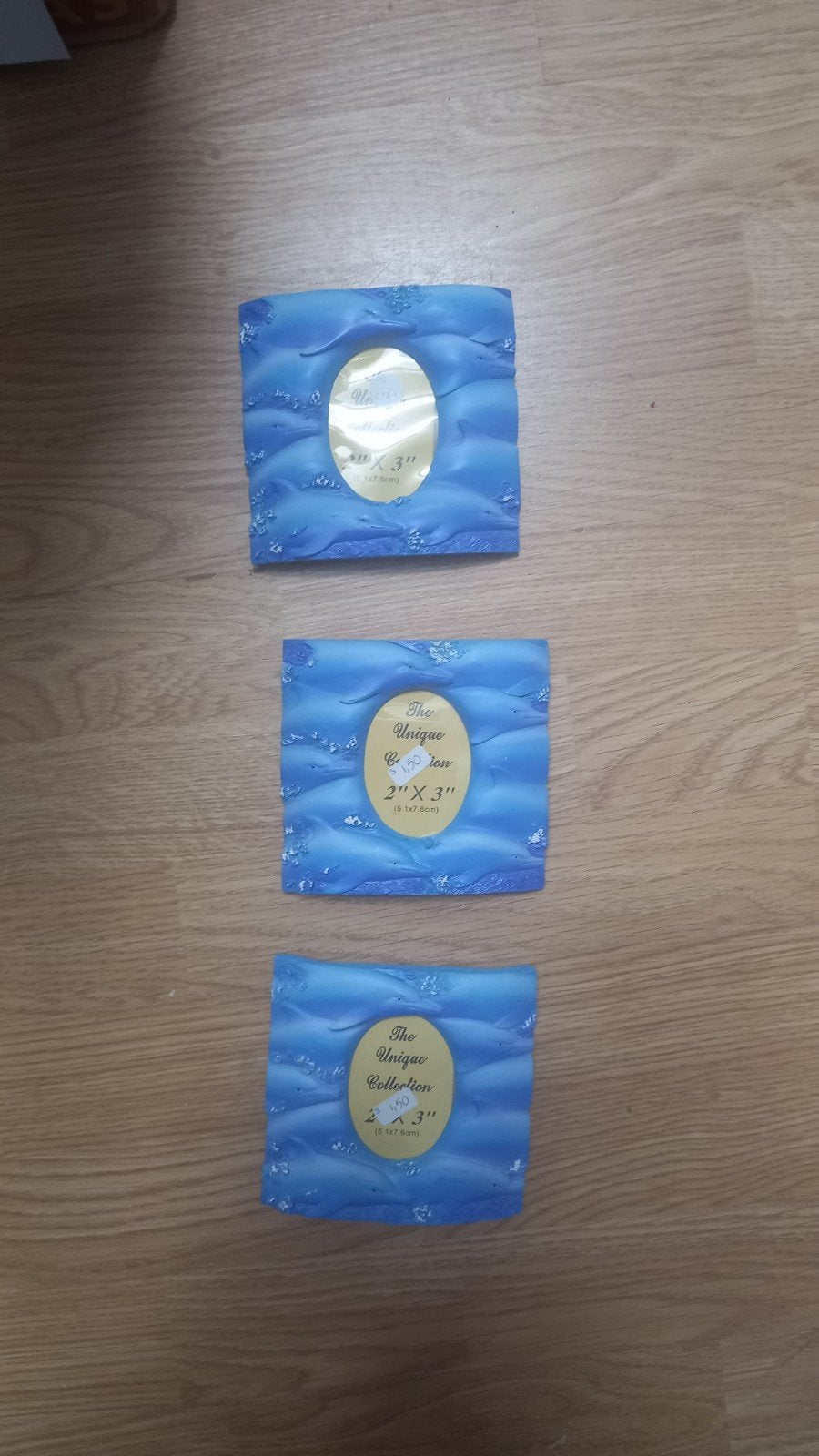Set van 3 blauwe fotolijstjes - The Unique Collection, Blauw, Nieuw, Ophalen of Verzenden, Fotolijst