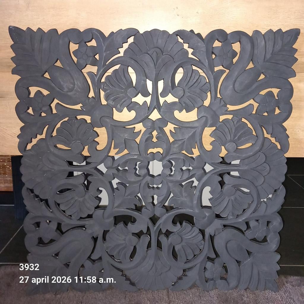 PTMD Houtsnijwerk Wandpaneel 70x70cm - Decoratief, Gebruikt, Ophalen of Verzenden, Wandbord of Wandpaneel, Handgemaakt