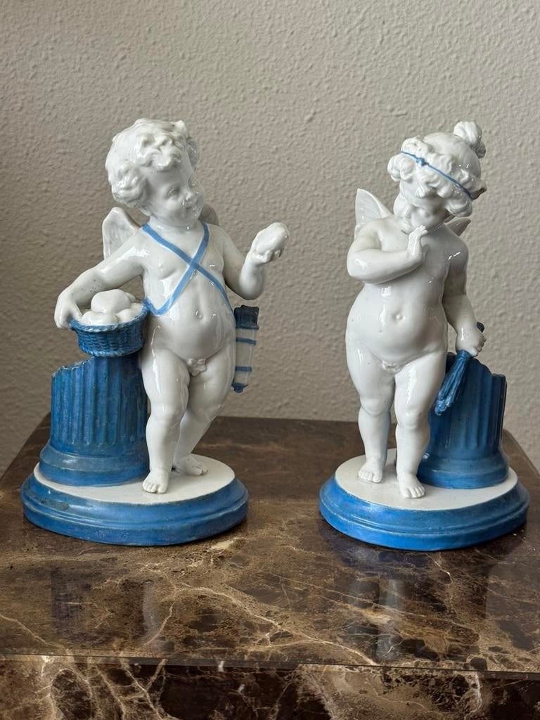 Sitzendorf, cherubijn, beeldjes,engel,putty,porselein, Antiek en Kunst, Antiek | Porselein, Ophalen