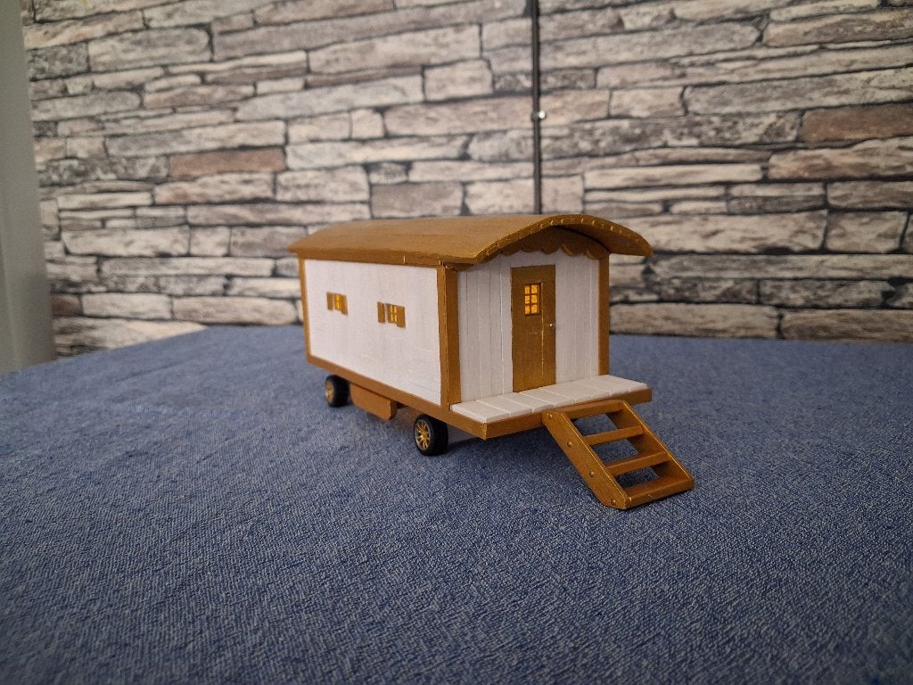 Woonwagen Miniatuur met verlichting., Verzenden, Nieuw, Decoratie
