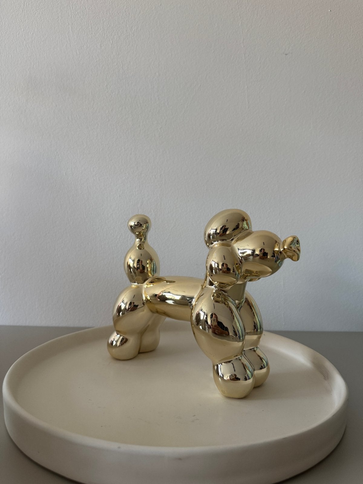 Gouden decoratief beeldje poedel - Nieuw, Overige materialen, Nieuw, Ophalen of Verzenden, Goud