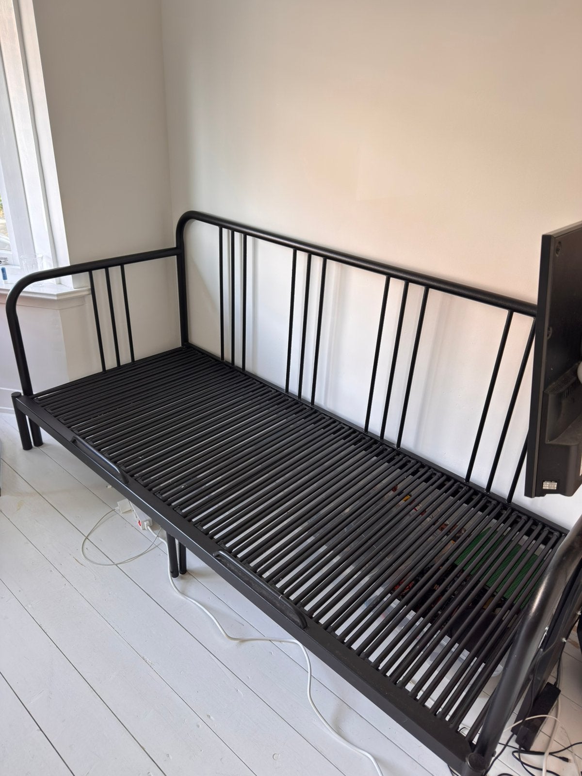 Fyresdal bedbank 80x200, Ophalen, Gebruikt, Zwart, Tweepersoons