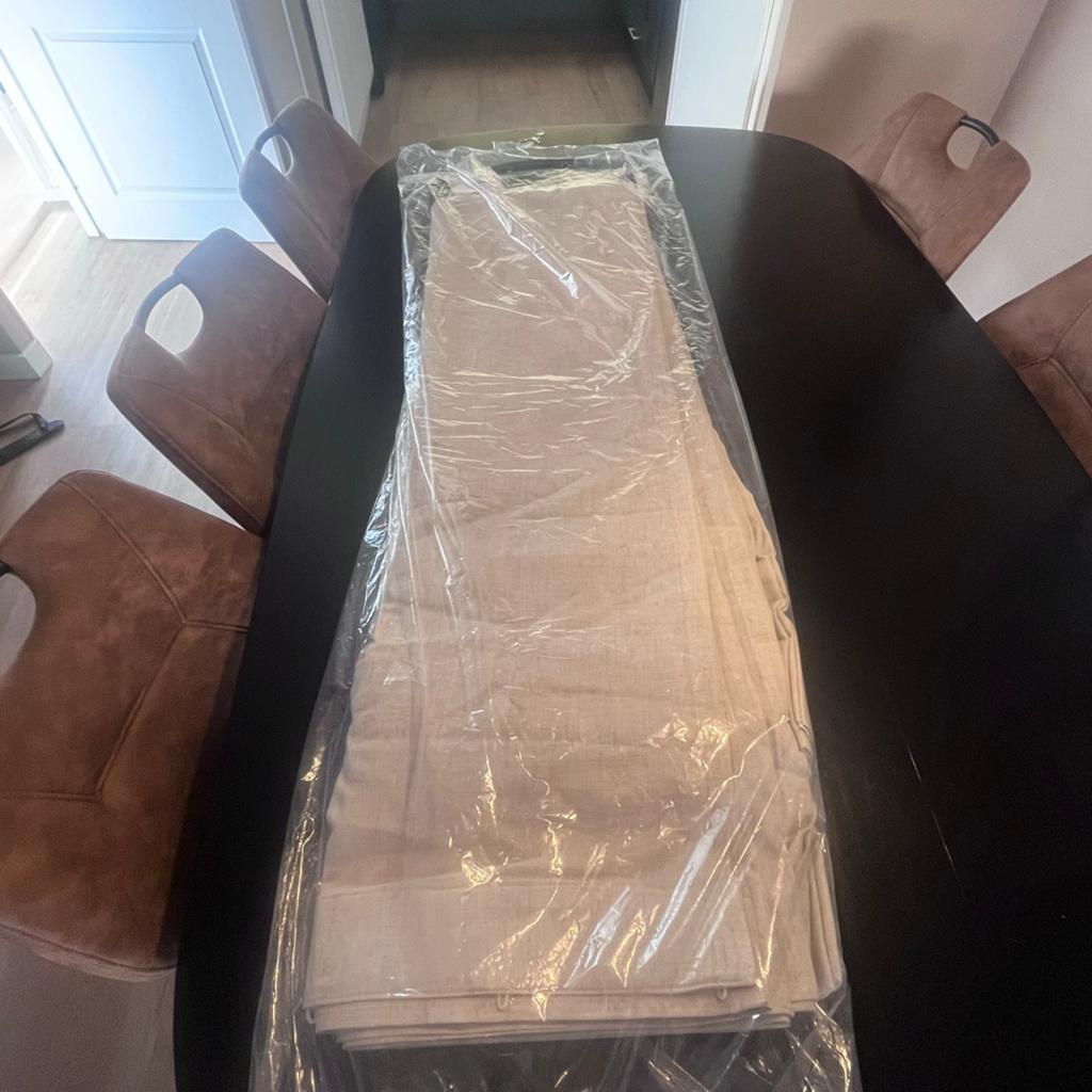 Nieuw Mykonos Gordijn Linnen met Wave., Ophalen, Nieuw, Beige, 200 cm of meer