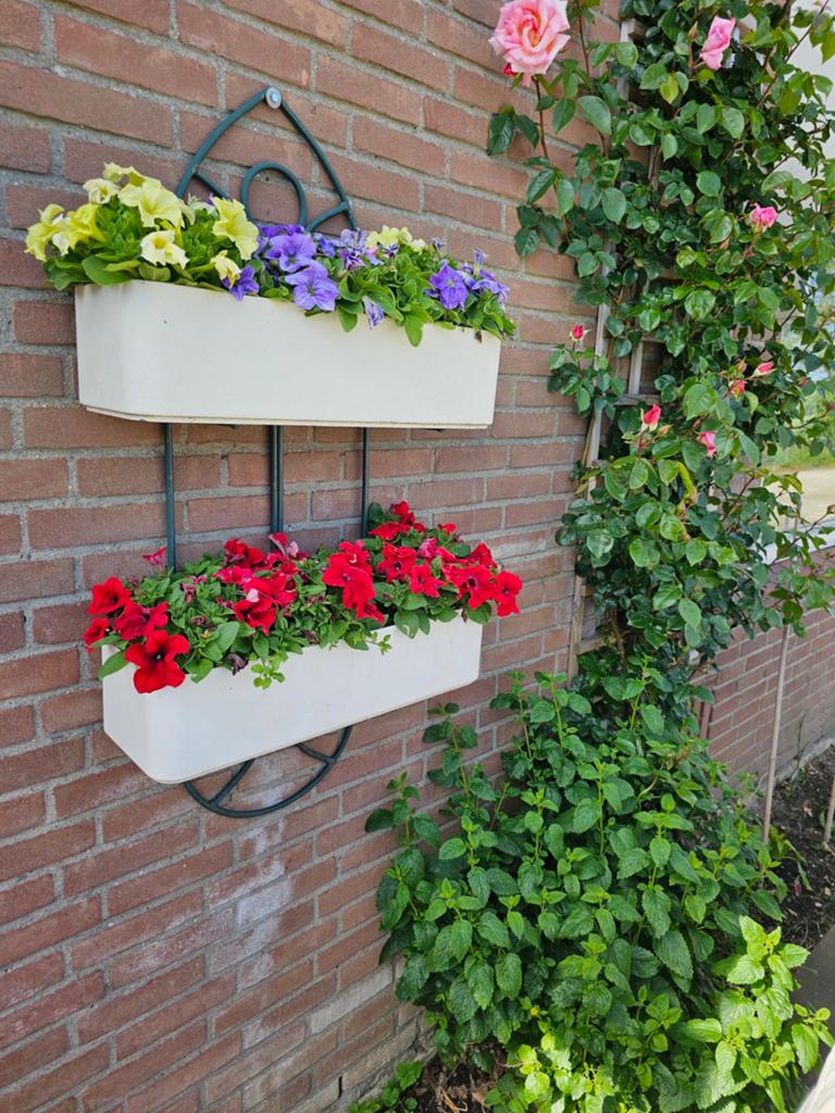3x Plantenbakhouder voor 2 bakken - Metaal, Ophalen, Gebruikt, Minder dan 60 cm, Balkon