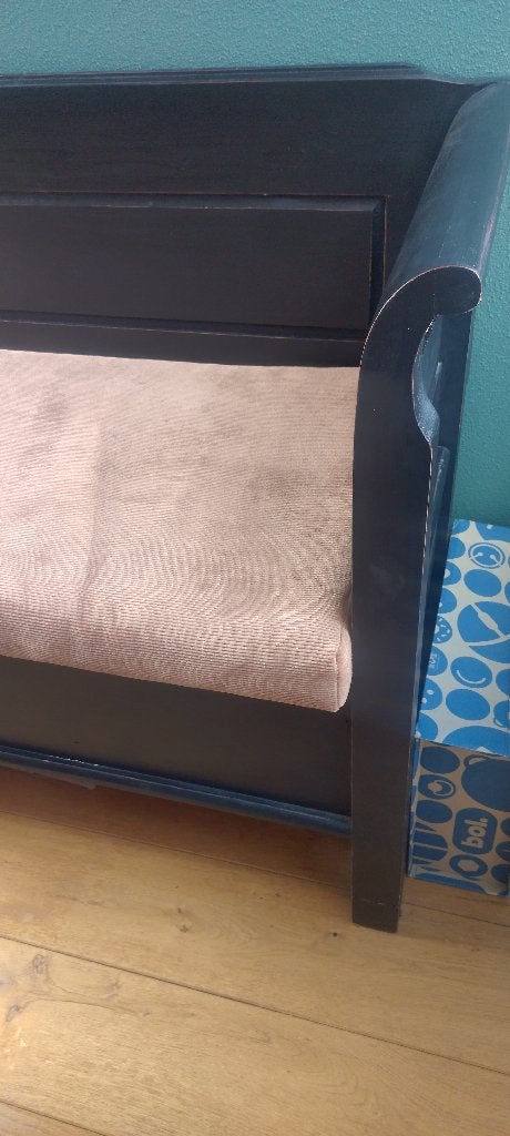 Klepbank, Huis en Inrichting, Banken | Bankstellen, Ophalen, Minder dan 75 cm, Zo goed als nieuw, Rechte bank