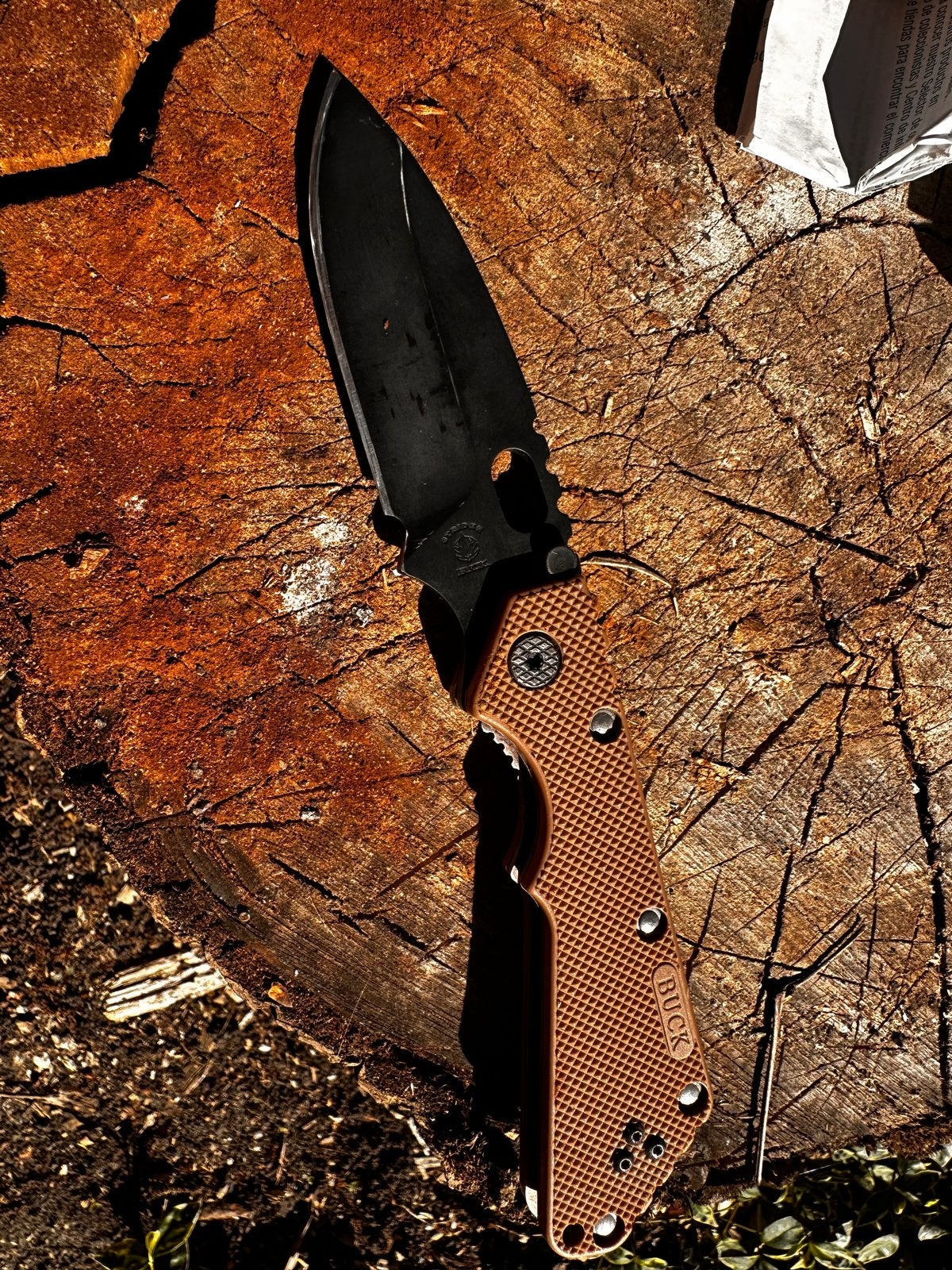 Buck 889 SBMF Military Folder Zakmes - Zwart/Bruin, Ophalen of Verzenden, Landmacht, Mes of Dolk