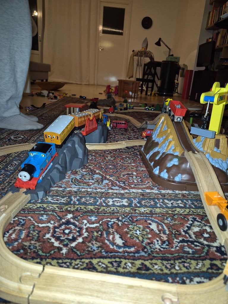 houten bouwtreinset, Kinderen en Baby's, Ophalen, Gebruikt, Overige typen