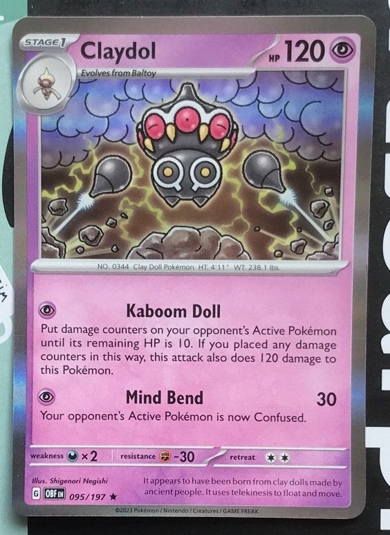 Pokemon - Claydol (OBF 095) Holo rare.., Ophalen of Verzenden, Nieuw, Losse kaart, Foil