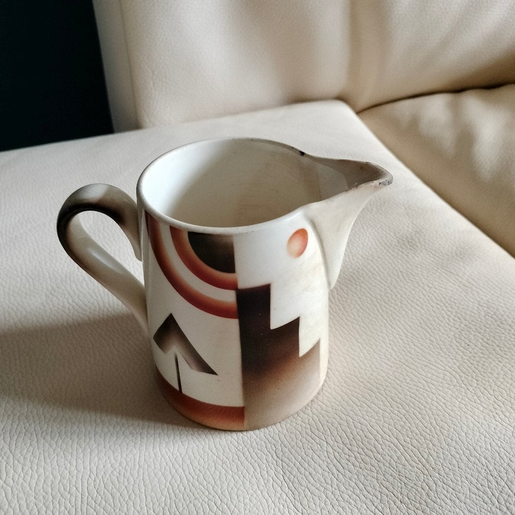 art deco kan, turkooise bakjes aardewerk, Ophalen of Verzenden