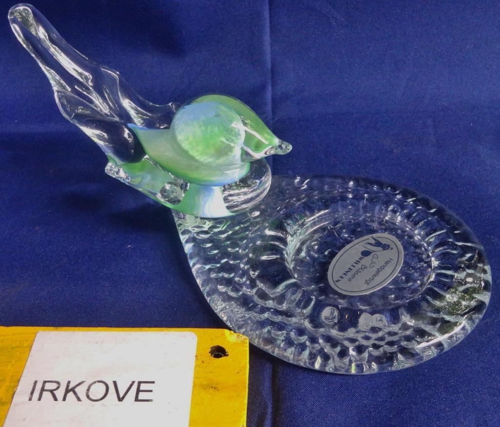 KRISTAL HANDWERK * SCHAALTJE MET VOGEL* Nieuw *, Verzenden, Nieuw, Kristal, Overige typen