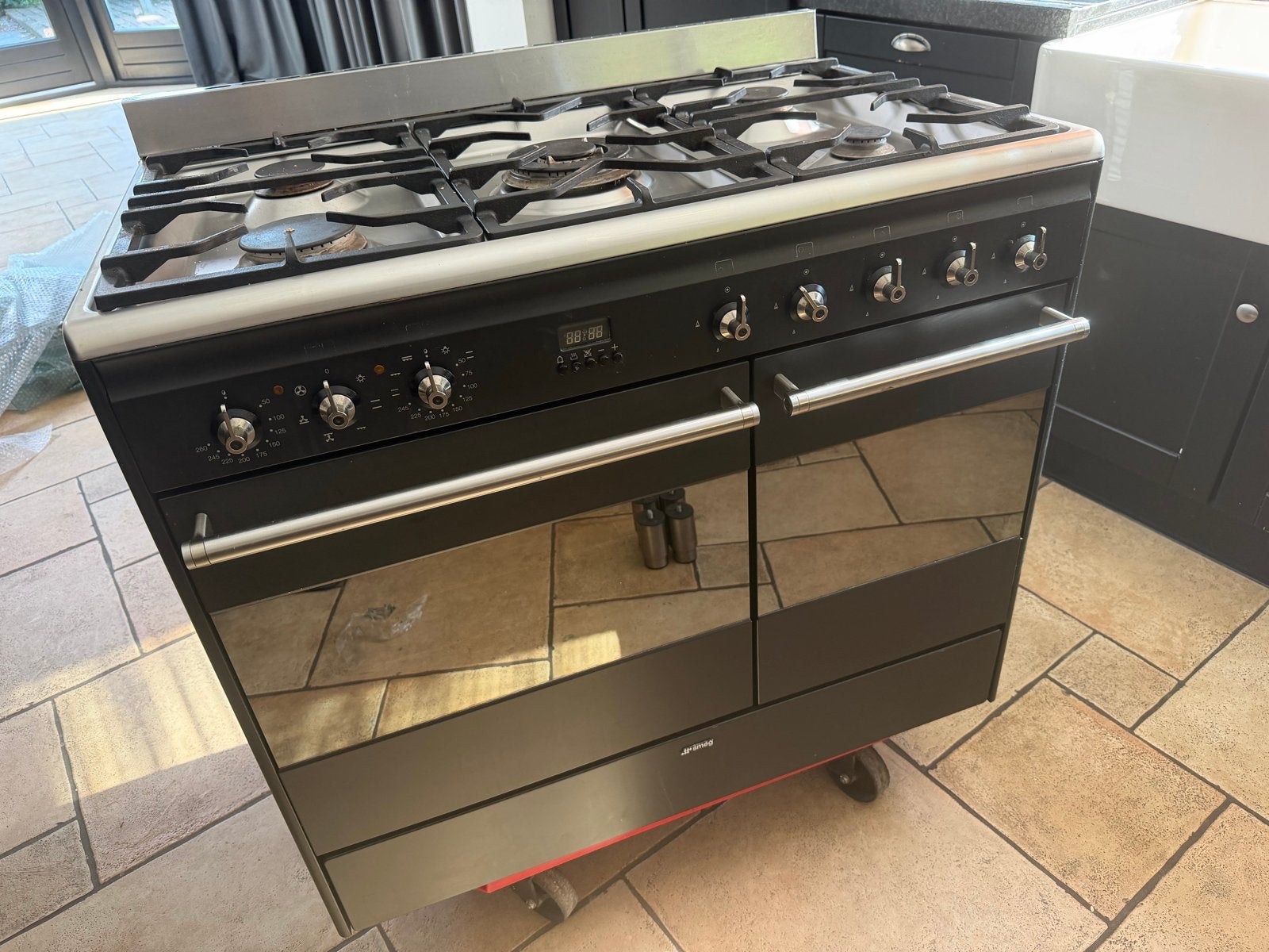 GRATIS Smeg Fornuis met Gas Kookplaat en Dubbele Oven, Ophalen, Gebruikt, 60 cm of meer, Gas