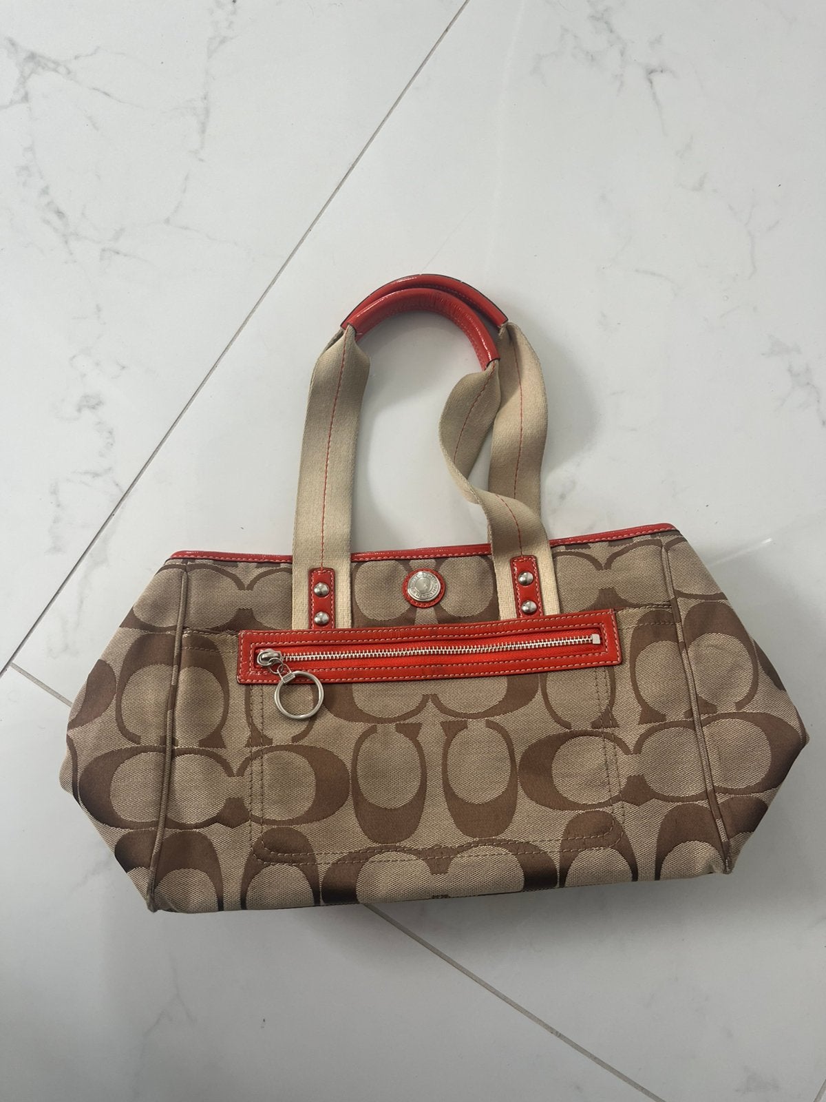 Coach vintage citybag, Verzenden, Zo goed als nieuw, Beige, Handtas