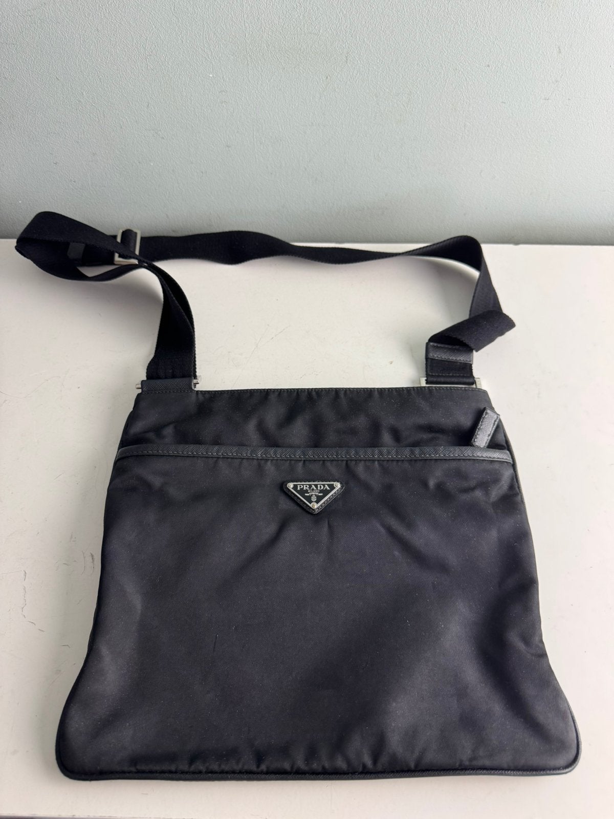 Originele Prada schoudertas zwart, Sieraden, Tassen en Uiterlijk, Tassen | Schoudertassen, Ophalen of Verzenden, Gebruikt, Zwart
