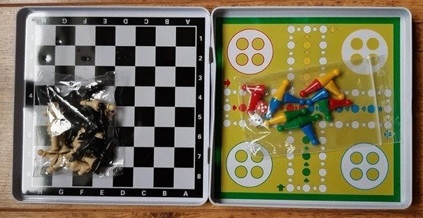 Schaakspel & Ludo Spel, magnetisch, reisspel, Hobby en Vrije tijd, Gezelschapsspellen | Bordspellen, Een of twee spelers, Ophalen of Verzenden
