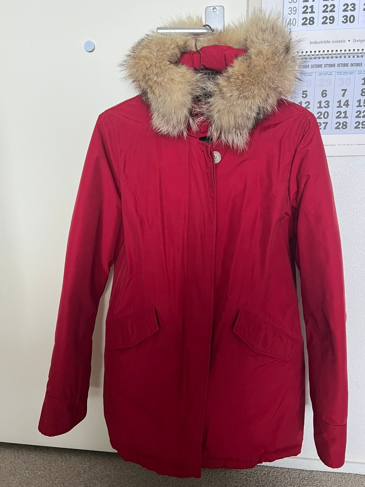 Jas woolrich maat M, Ophalen of Verzenden, Zo goed als nieuw, Maat 38/40 (M), Rood