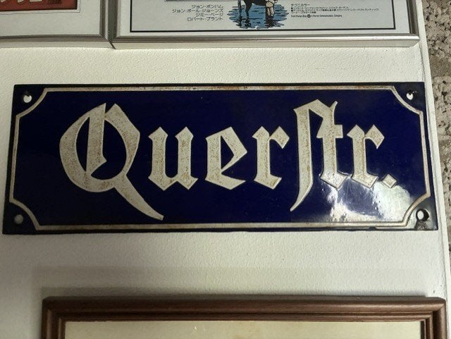 vintage emaile straatnaam bord de., Ophalen of Verzenden