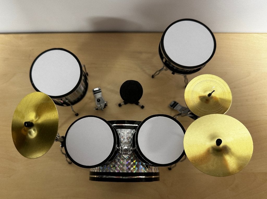 Metallica Chrome miniatuur drumstel mini drum decoratie, Info@deconoord.nl, Deco Noord, Nieuw, Ophalen of Verzenden