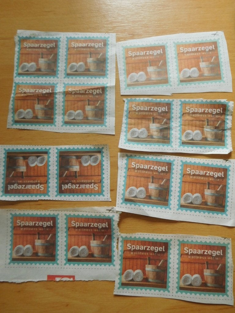 sauna zegels krantsparen 0,50 euro per stuk, Ophalen of Verzenden, Winkel, Super of Benzinepomp, Zegels, Bonnen of Punten