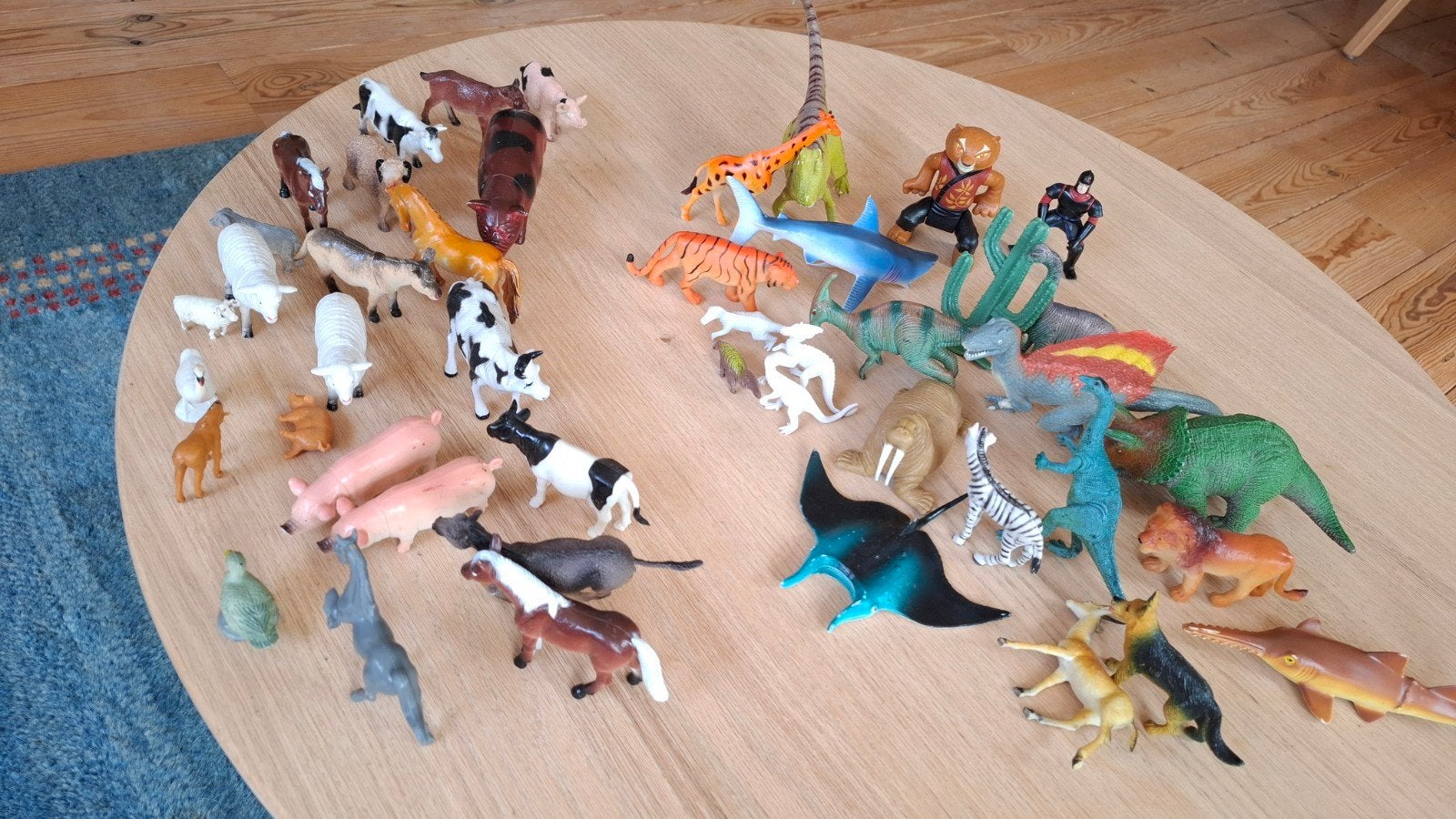 Wilde dieren+dino's(20),boerderijdieren (23), babyspeelgoed, Ophalen of Verzenden, Gebruikt, Jongen of Meisje