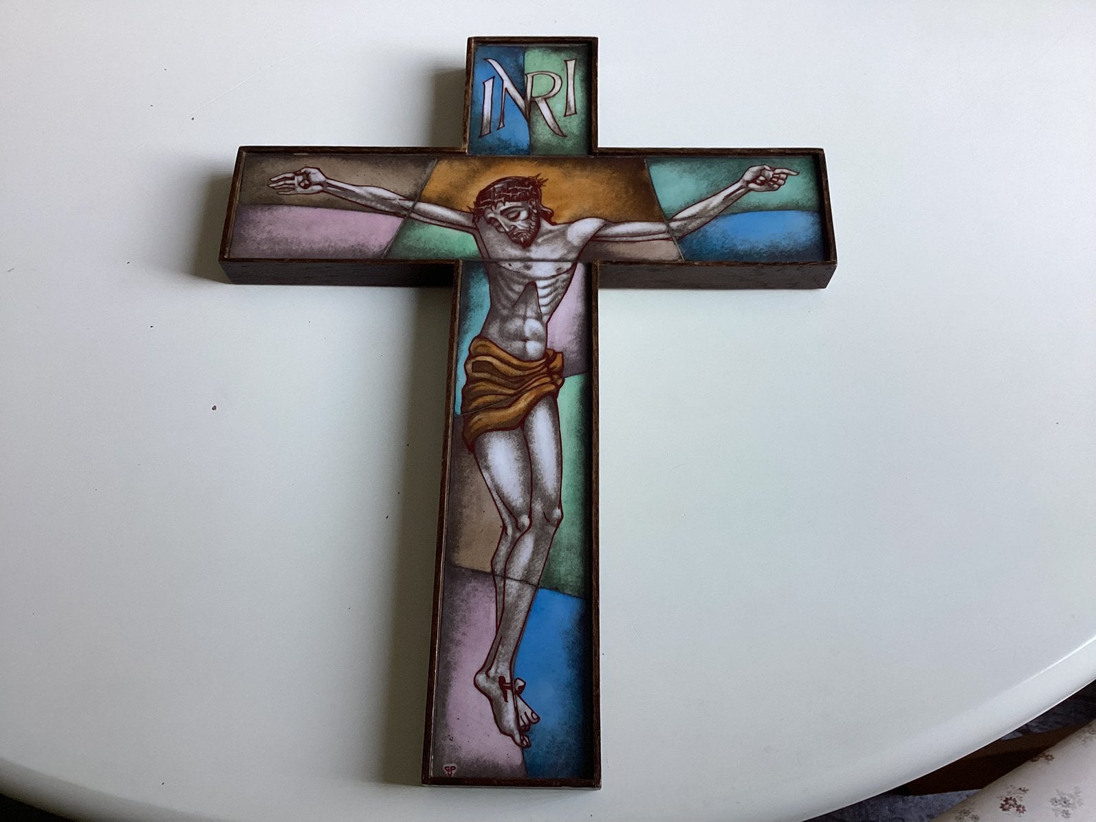 Mooi Opaline kruisbeeld, Ophalen of Verzenden