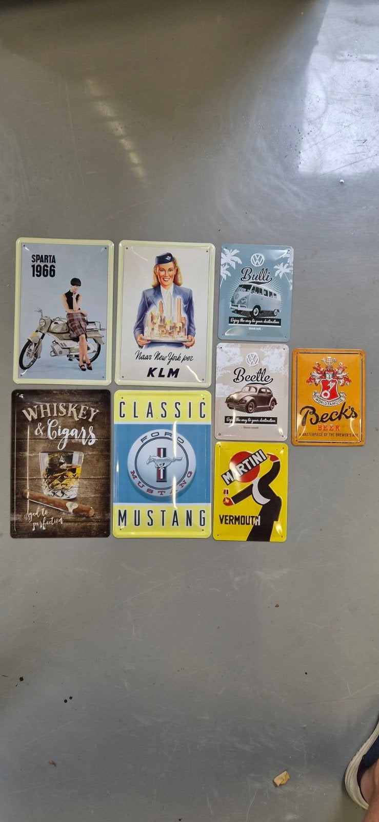 Nostalgische wandborden - Diverse retro designs, Antiek en Kunst, Antiek | Wandborden en Tegels, Ophalen of Verzenden