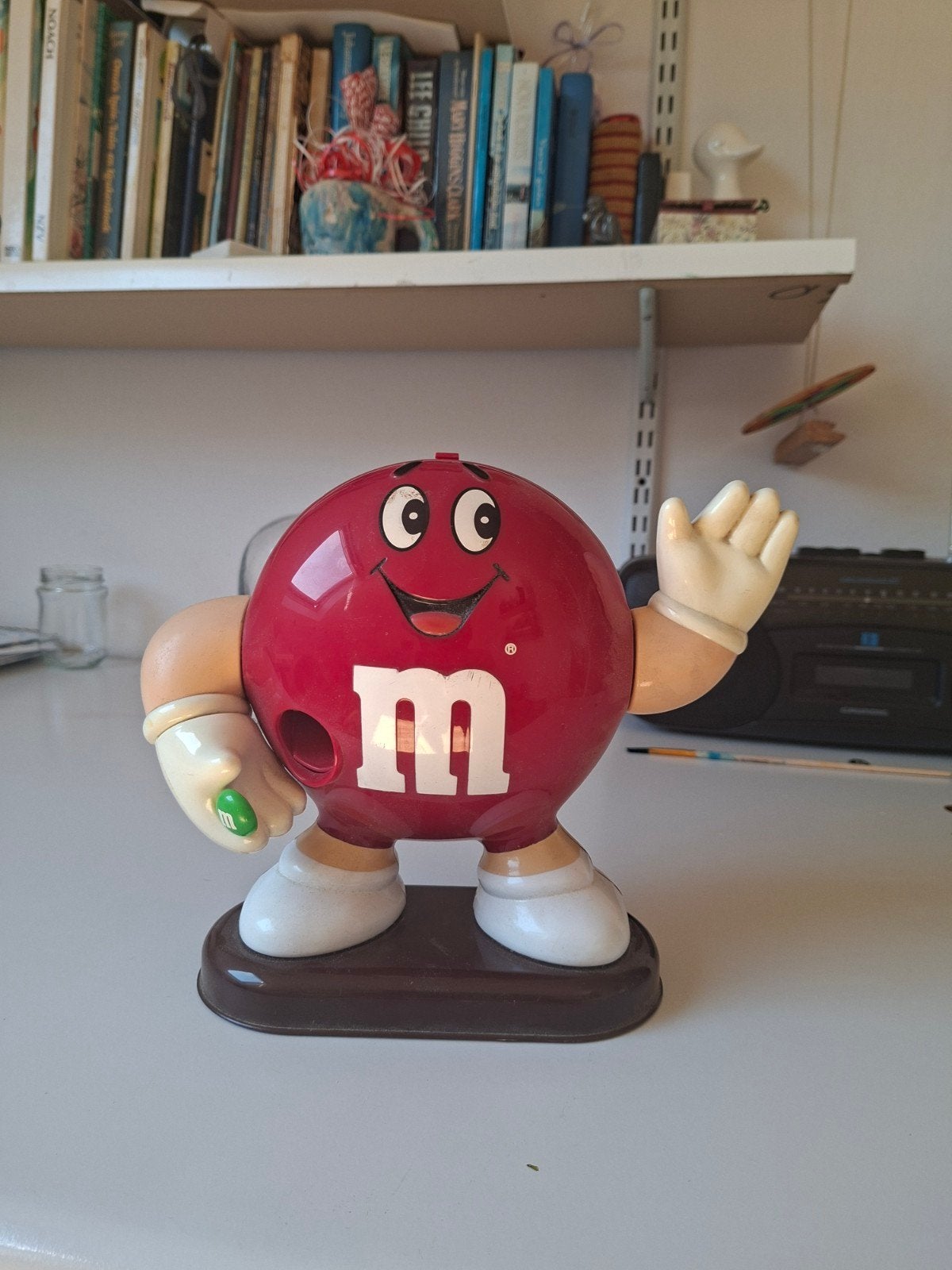 M&M's Snoepdispenser uit 1991 Rood - Vintage Collectible, Verzamelen, Ophalen, Gebruikt