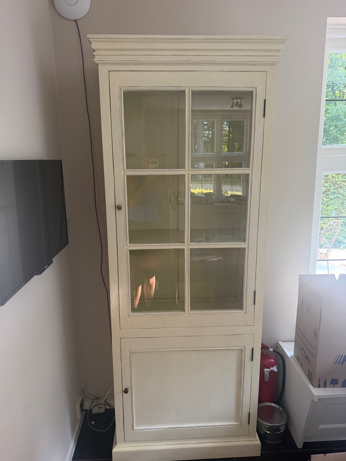 Brocante kast wit creme, Ophalen, 50 tot 100 cm, Zo goed als nieuw, Minder dan 100 cm