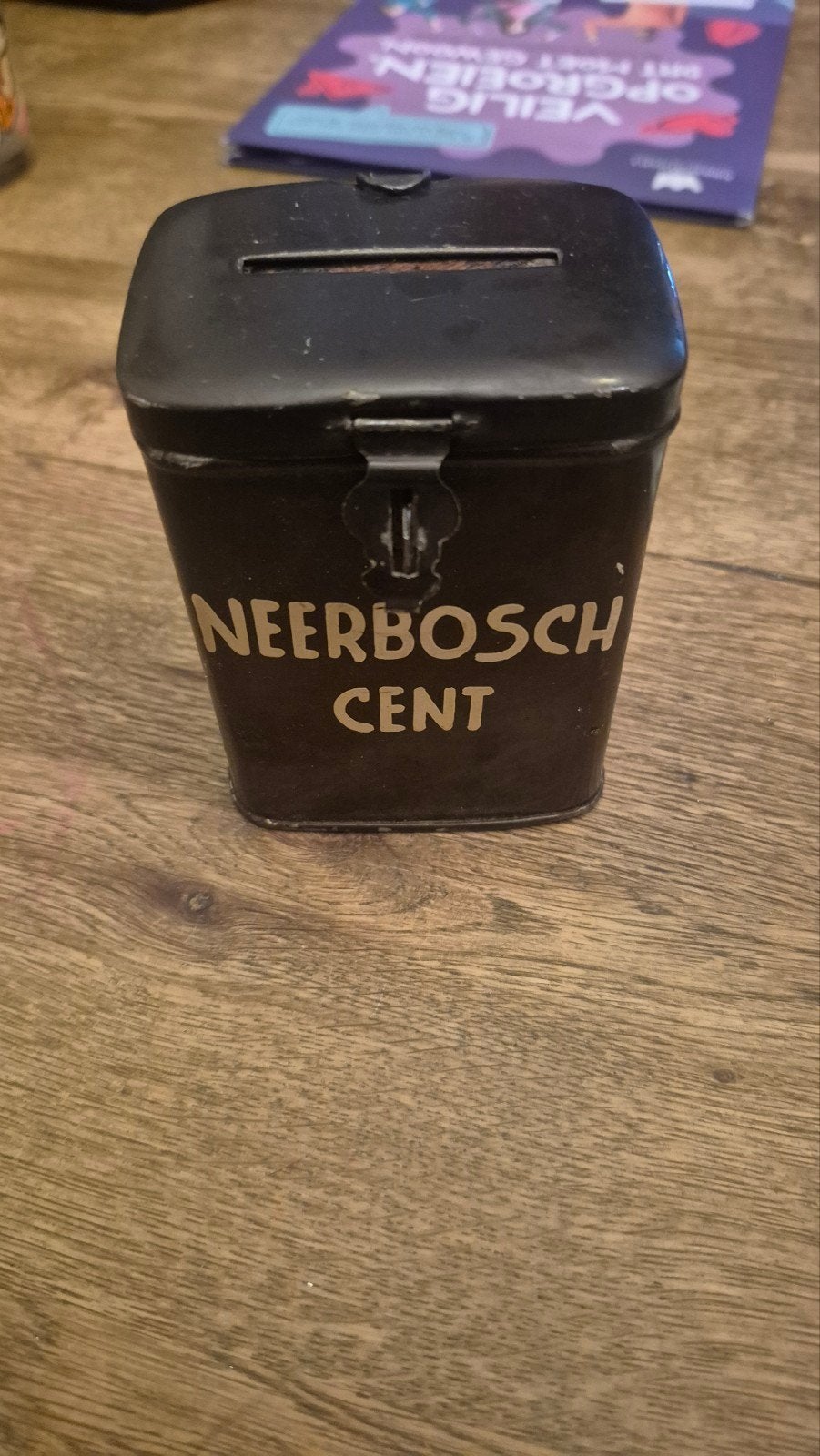 Vintage Neerbosch Cent spaarpot - Metaal, Verzamelen, Ophalen of Verzenden, Gebruikt, Metaal of Blik, Overige thema's