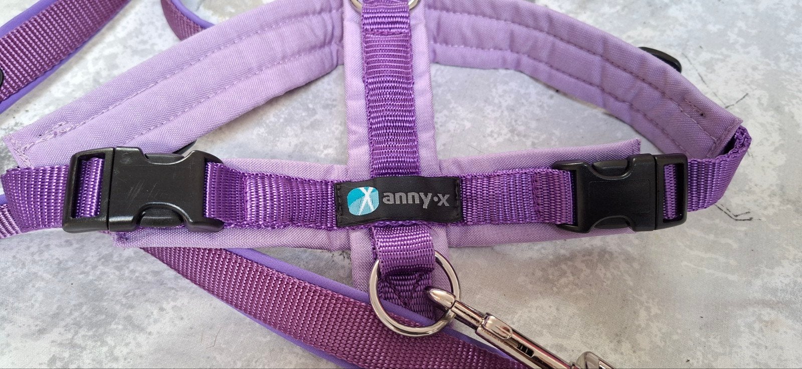 AnnyX luxe Y-tuig, mt S/ 52-64cm met bijpassende riem, Ophalen of Verzenden, Zo goed als nieuw