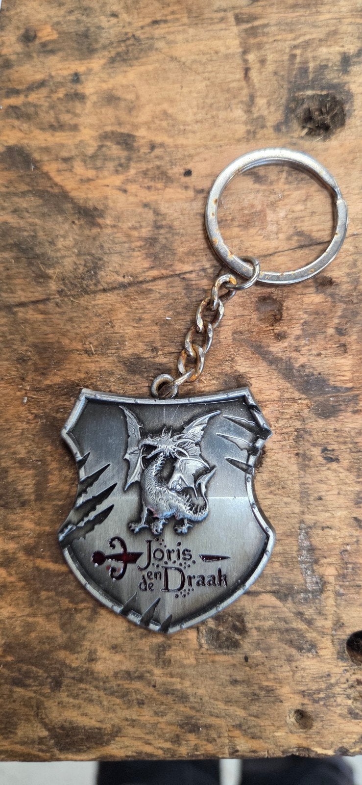 Efteling Joris en de Draak Sleutelhanger., Verzamelen, Efteling, Ophalen of Verzenden, Gebruikt, Gebruiksvoorwerp