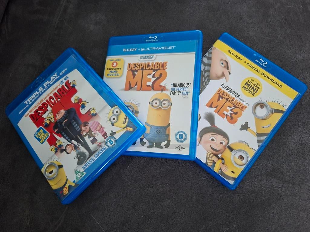 Despicable Me 1-2-3, Blu-ray, Animatie,  Geen NLO !, Cd's en Dvd's, Blu-ray, Ophalen of Verzenden, Zo goed als nieuw, Tekenfilms en Animatie