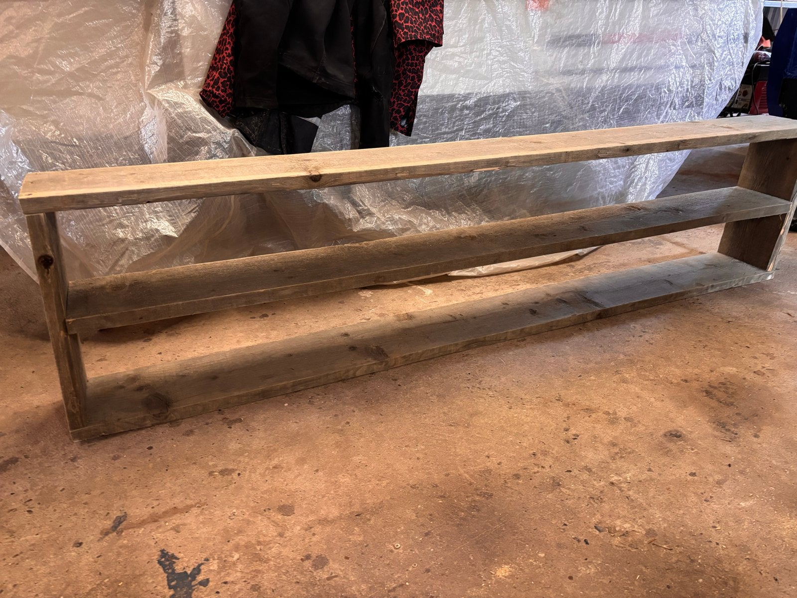 Houten schoenenrek van steigerhout, Ophalen, Gebruikt