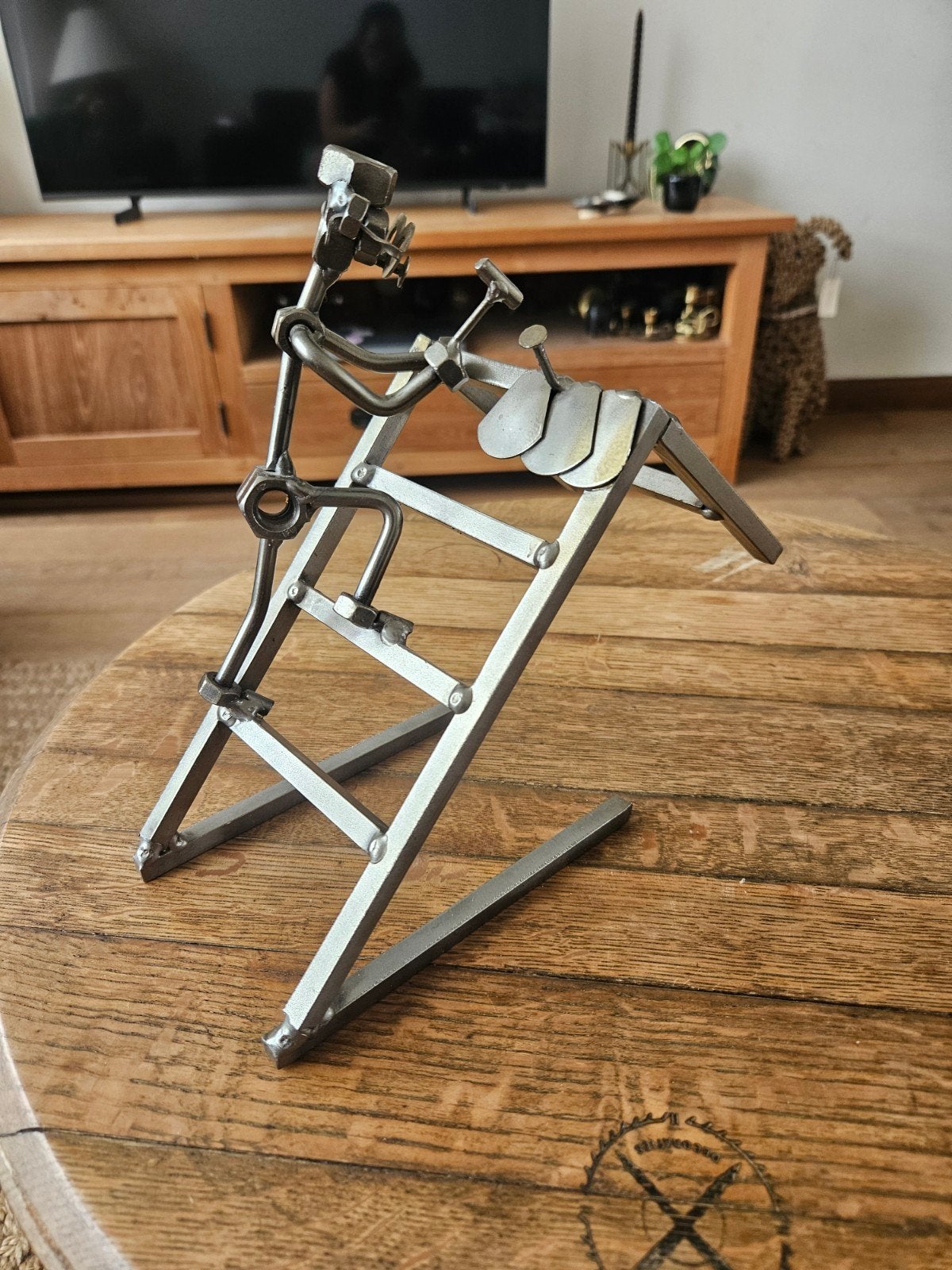 Metalen Moerenmannetje Dakdekker - Uniek Handgemaakt Beeldje, Ophalen of Verzenden, Zo goed als nieuw