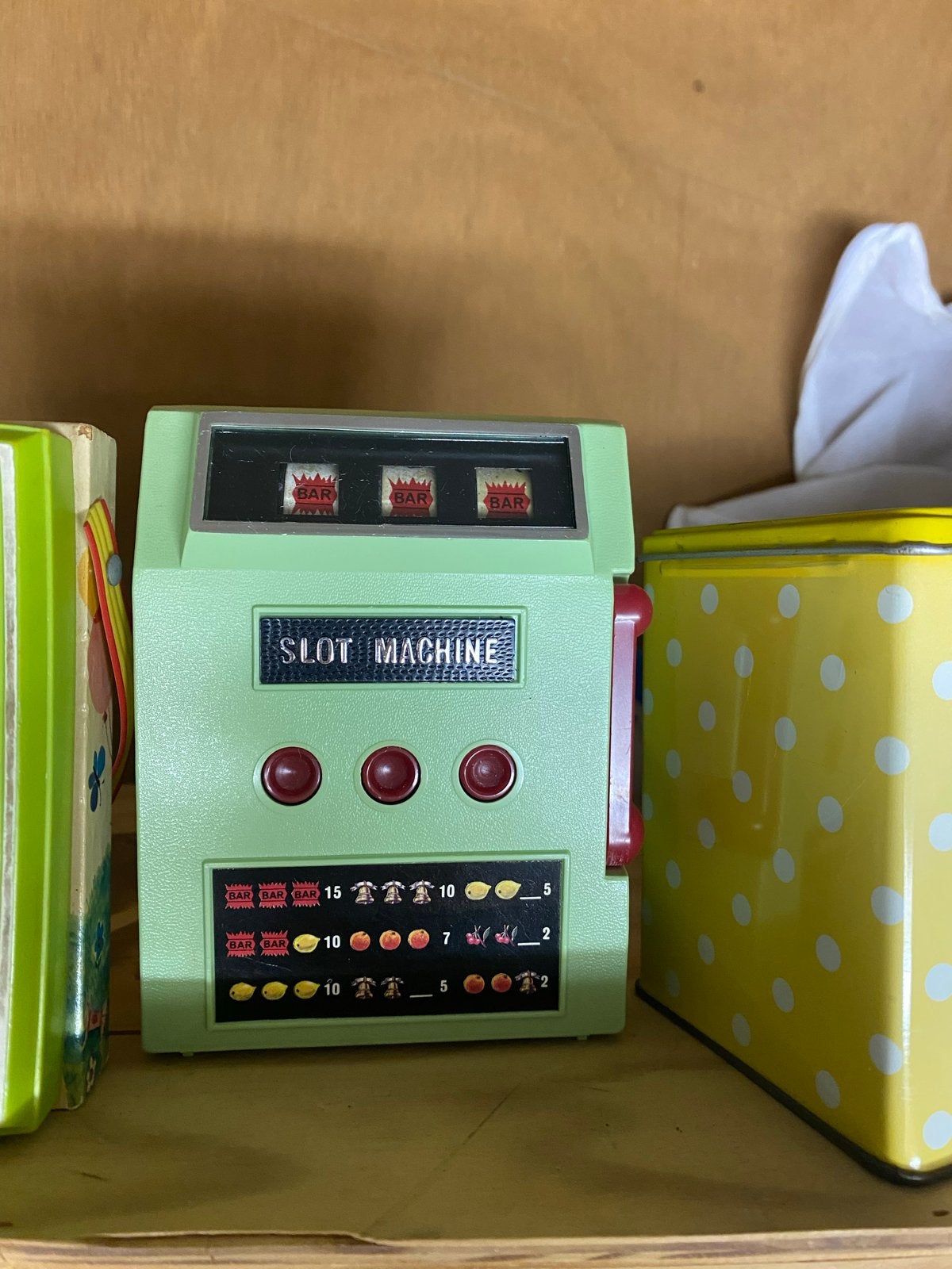 Retro Kleine Slot Machine - Decoratief Spel, Ophalen of Verzenden, Gebruikt