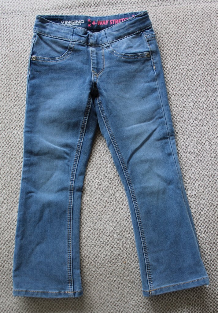 Flare spijkerbroek van Vingino 104, Broek, Gebruikt, Meisje, Ophalen of Verzenden
