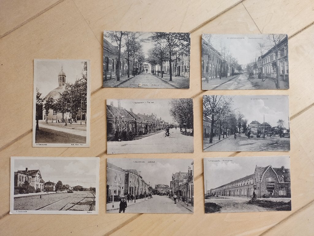 8 ansichten 's-Gravenzande begin vorige eeuw, Ophalen of Verzenden, Voor 1920, Ongelopen, Zuid-Holland