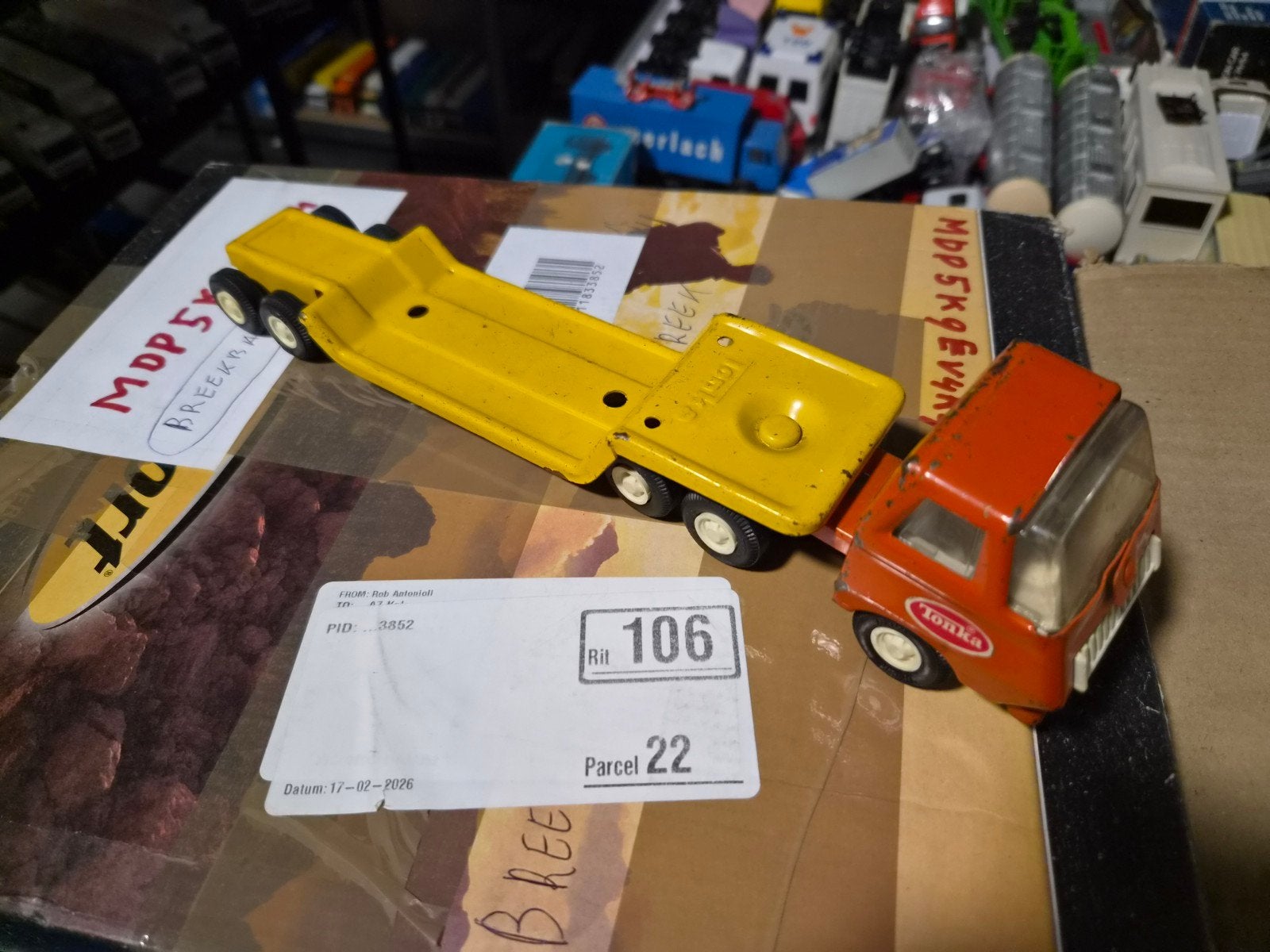 Drie tonka vrachauto.s, Tonka, T, Ophalen of Verzenden, Zo goed als nieuw