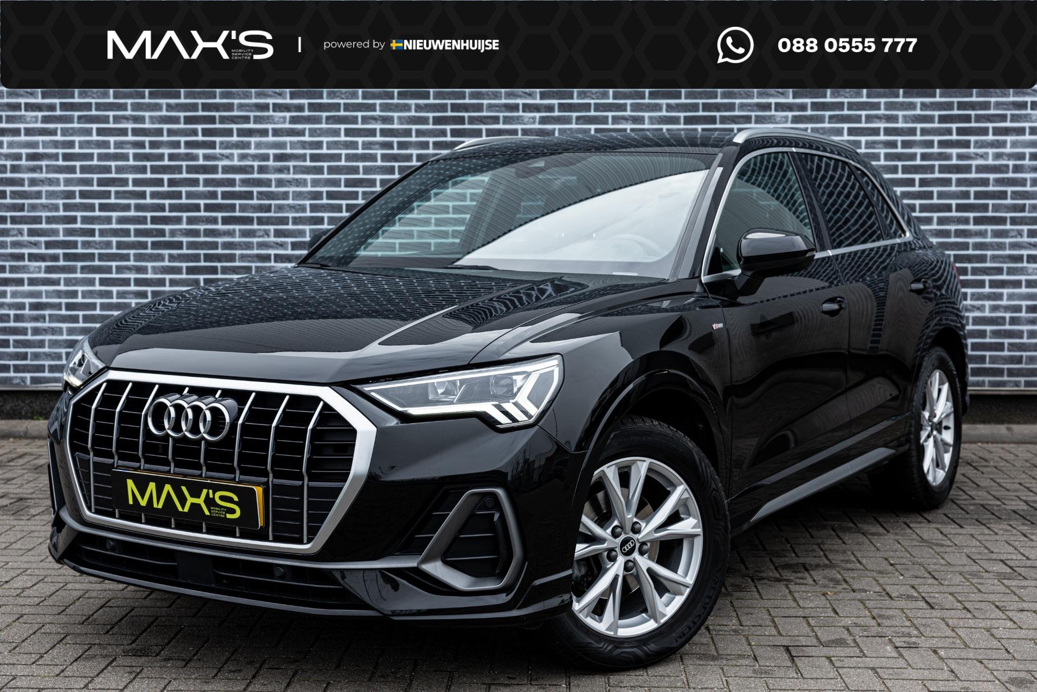 Audi Q3 35 TFSI S edition | S-Line | Parkeersensoren | Elekt, 4 cilinders, 150 pk, 1505 kg, Leder en Stof