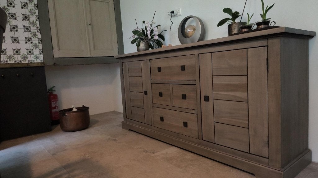 Groot dressoir, in uitstekende staat, kersenhout, Ophalen, Met plank(en), Zo goed als nieuw, 200 cm of meer