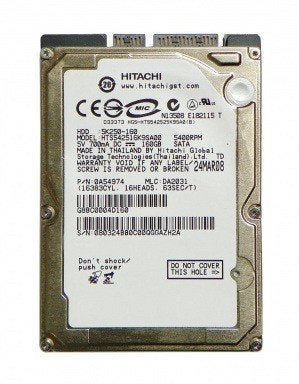Hitachi Travelstar HTS542516K9SA00 160GB HDD 2.5" SATA, Intern, Gebruikt, 160GB, Ophalen of Verzenden