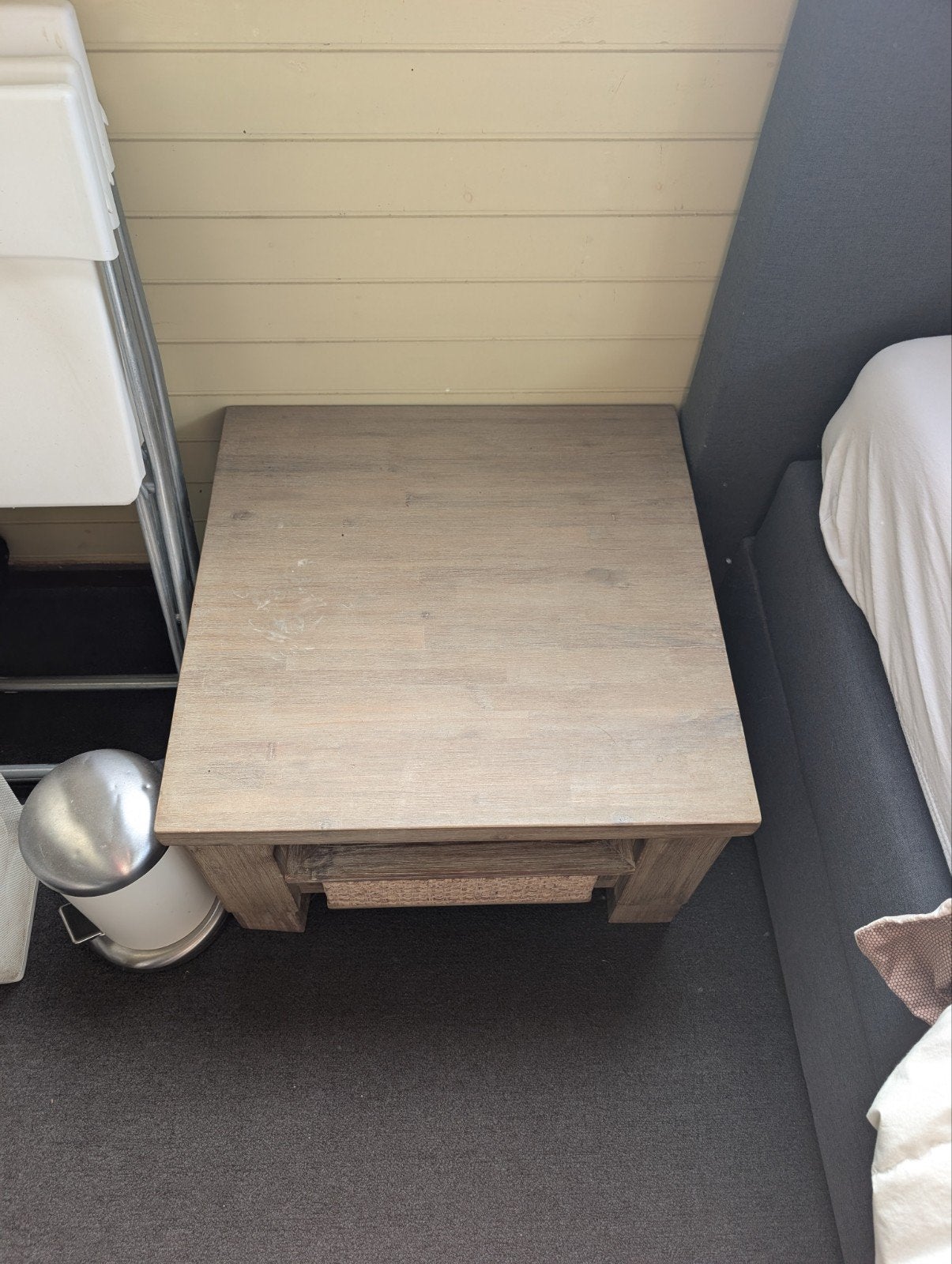 Koffietafel met opbergmand - 60x60x39 cm, Ophalen, Gebruikt, 50 tot 100 cm, Vierkant