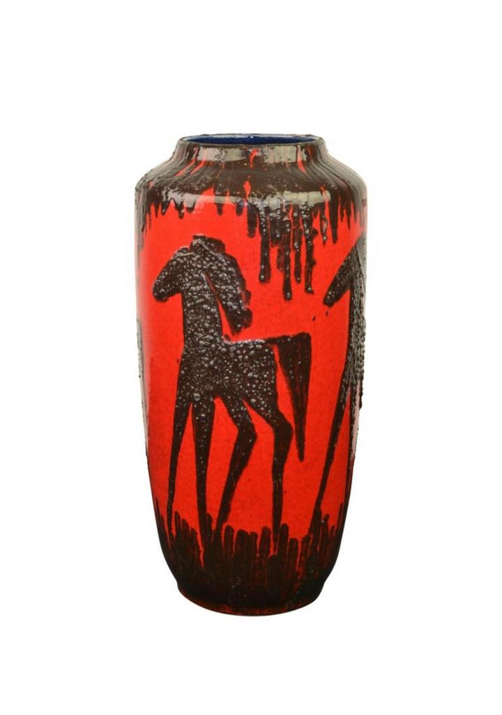 Vintage 1970s Aardewerk SCHEURICH Vaas (50 cm H), Antiek en Kunst, Ophalen of Verzenden