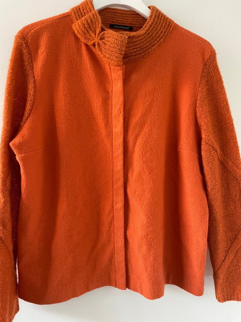 Luisa Cerano oranje vest wol en mohair maat 42, Verzenden, Maat 42/44 (L), Oranje, Luisa Cerano