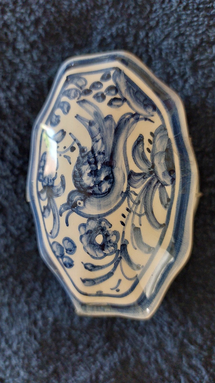 Vintage Coimbra Dekseldoosje - Handgeschilderd Keramiek, Ophalen of Verzenden