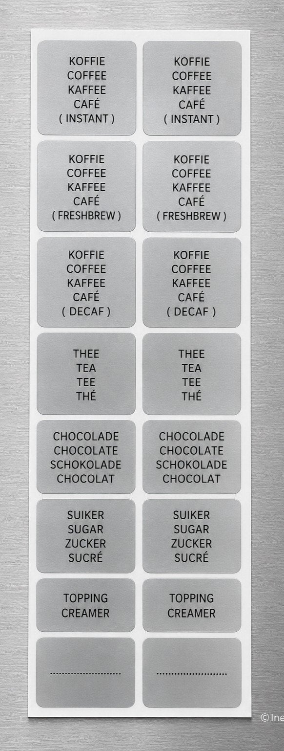 1001228 Labels Canisters Instant - 4-Talen, Verzenden, Volgt, Volgt, Nieuw