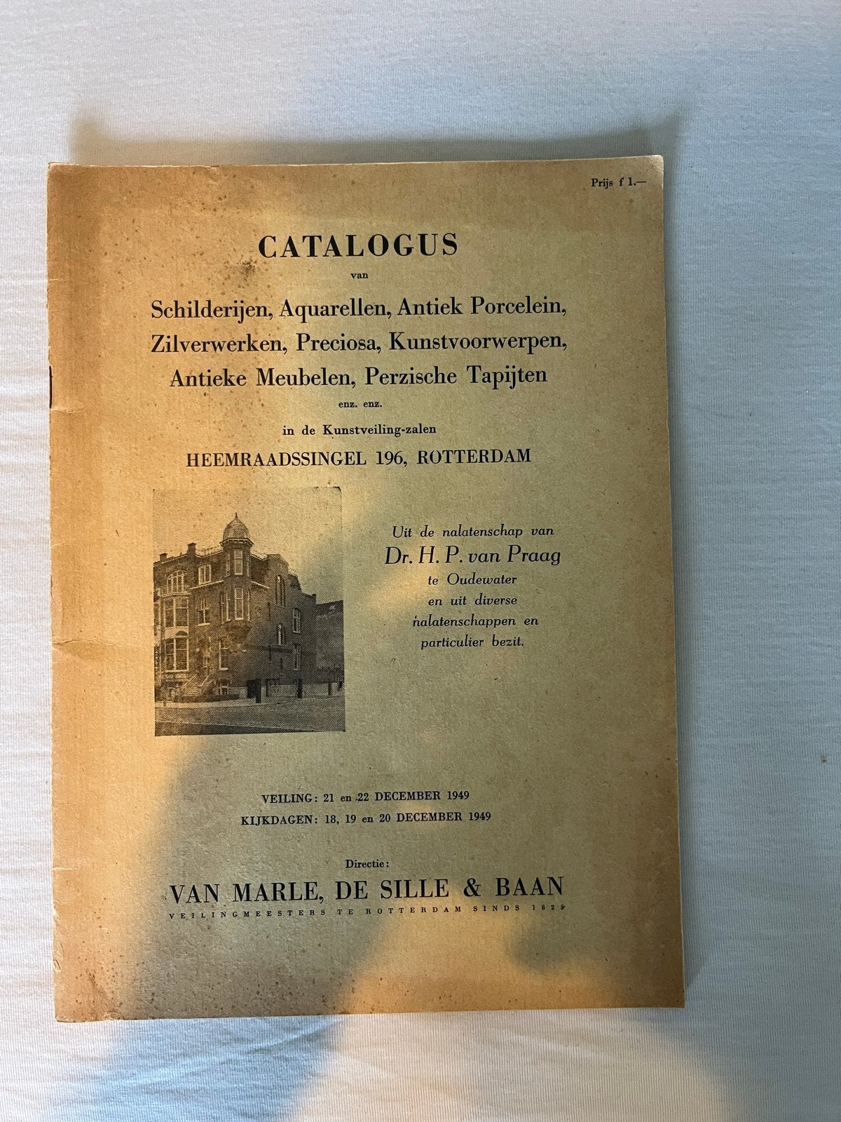 Catalogus Veiling Van Marle, De Sille & Baan 1949, Ophalen of Verzenden, Gelezen, Catalogus